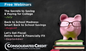 Consolidated Credit offers 3 free webinars