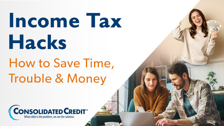 Income Tax Hacks Consolidated Credit Poster